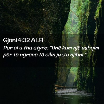 Picture 02 - Gjoni 4:32 ALB - Por ai u tha atyre: “Unë kam një ushqim për - Bible Verse Picture