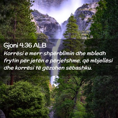 Picture 02 - Gjoni 4:36 ALB - Korrësi e merr shpërblimin dhe mbledh frytin - Bible Verse Picture