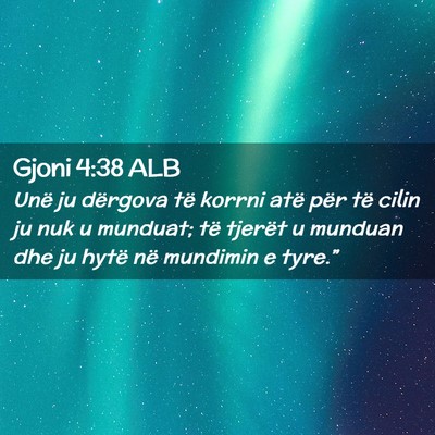 Picture 02 - Gjoni 4:38 ALB - Unë ju dërgova të korrni atë për të cilin - Bible Verse Picture