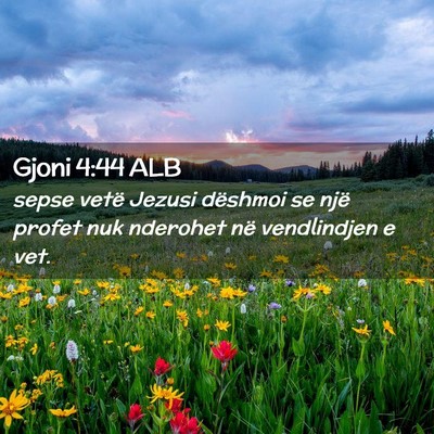 Picture 02 - Gjoni 4:44 ALB - sepse vetë Jezusi dëshmoi se një profet nuk - Bible Verse Picture