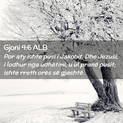 Picture 02 - Gjoni 4:6 ALB - Por aty ishte pusi i Jakobit. Dhe Jezusi, i - Bible Verse Picture