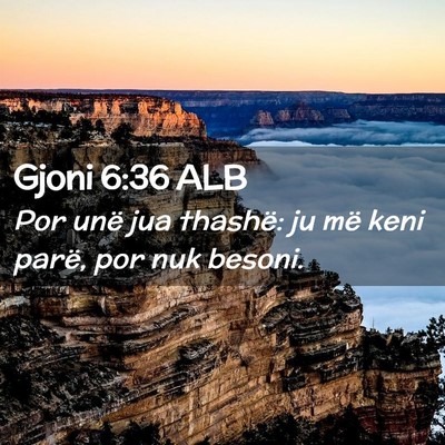 Picture 02 - Gjoni 6:36 ALB - Por unë jua thashë: ju më keni parë, por nuk - Bible Verse Picture