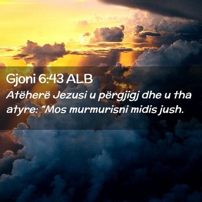 Picture 02 - Gjoni 6:43 ALB - Atëherë Jezusi u përgjigj dhe u tha atyre: - Bible Verse Picture