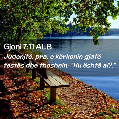 Picture 02 - Gjoni 7:11 ALB - Judenjtë, pra, e kërkonin gjatë festës dhe - Bible Verse Picture