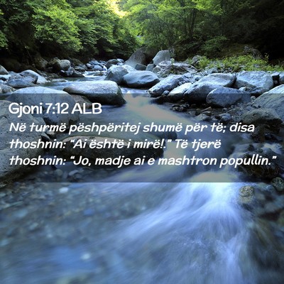 Picture 02 - Gjoni 7:12 ALB - Në turmë pëshpëritej shumë për të; disa - Bible Verse Picture