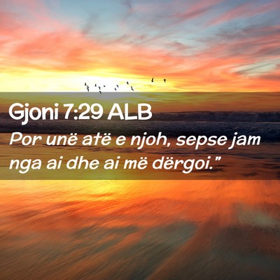 Picture 02 - Gjoni 7:29 ALB - Por unë atë e njoh, sepse jam nga ai dhe ai më - Bible Verse Picture