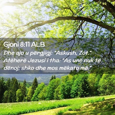 Picture 02 - Gjoni 8:11 ALB - Dhe ajo u përgjigj: “Askush, Zot.” Atëherë - Bible Verse Picture