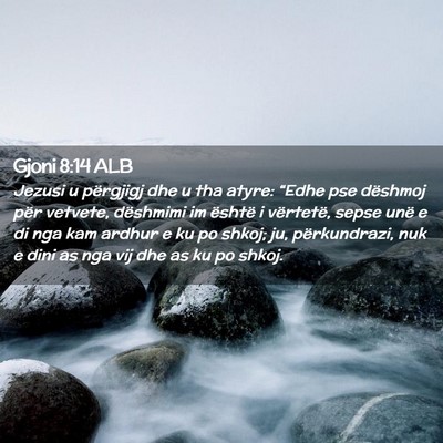 Picture 02 - Gjoni 8:14 ALB - Jezusi u përgjigj dhe u tha atyre: “Edhe pse - Bible Verse Picture