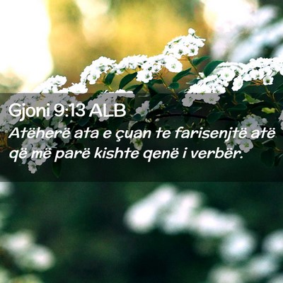 Picture 02 - Gjoni 9:13 ALB - Atëherë ata e çuan te farisenjtë atë që më - Bible Verse Picture