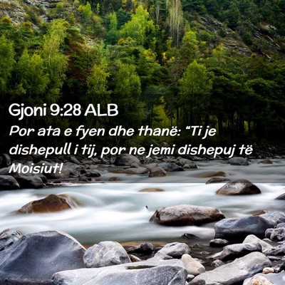 Picture 02 - Gjoni 9:28 ALB - Por ata e fyen dhe thanë: “Ti je dishepull i - Bible Verse Picture
