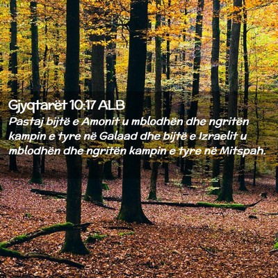 Picture 02 - Gjyqtarët 10:17 ALB - Pastaj bijtë e Amonit u mblodhën dhe ngritën - Bible Verse Picture