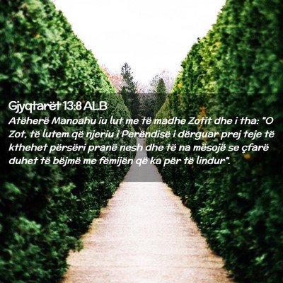Picture 02 - Gjyqtarët 13:8 ALB - Atëherë Manoahu iu lut me të madhe Zotit dhe i - Bible Verse Picture