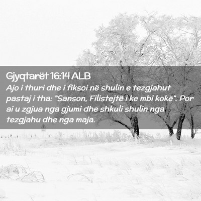 Picture 02 - Gjyqtarët 16:14 ALB - Ajo i thuri dhe i fiksoi në shulin e tezgjahut - Bible Verse Picture