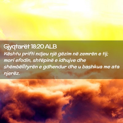 Picture 02 - Gjyqtarët 18:20 ALB - Kështu prifti ndjeu një gëzim në zemrën e - Bible Verse Picture