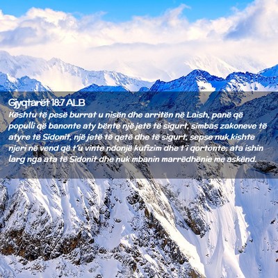 Picture 02 - Gjyqtarët 18:7 ALB - Kështu të pesë burrat u nisën dhe arritën - Bible Verse Picture