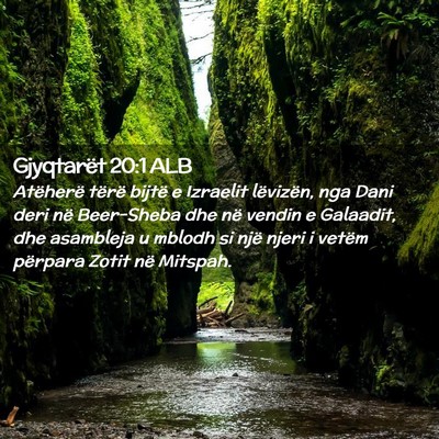 Picture 02 - Gjyqtarët 20:1 ALB - Atëherë tërë bijtë e Izraelit lëvizën, nga - Bible Verse Picture