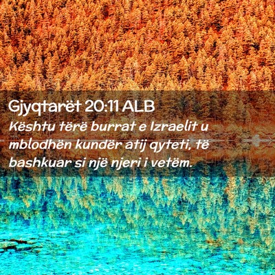 Picture 02 - Gjyqtarët 20:11 ALB - Kështu tërë burrat e Izraelit u mblodhën - Bible Verse Picture