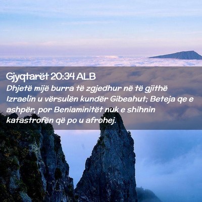 Picture 02 - Gjyqtarët 20:34 ALB - Dhjetë mijë burra të zgjedhur në të gjithë - Bible Verse Picture