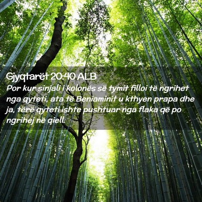 Picture 02 - Gjyqtarët 20:40 ALB - Por kur sinjali i kolonës së tymit filloi të - Bible Verse Picture