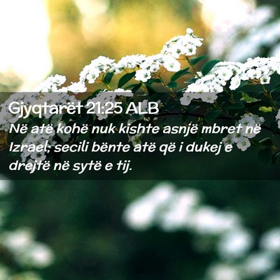 Picture 02 - Gjyqtarët 21:25 ALB - Në atë kohë nuk kishte asnjë mbret në - Bible Verse Picture