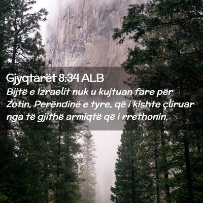 Picture 02 - Gjyqtarët 8:34 ALB - Bijtë e Izraelit nuk u kujtuan fare për Zotin, - Bible Verse Picture