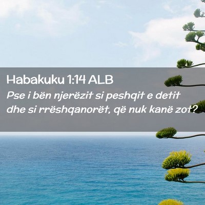 Picture 02 - Habakuku 1:14 ALB - Pse i bën njerëzit si peshqit e detit dhe si - Bible Verse Picture
