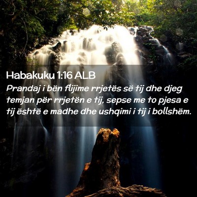 Picture 02 - Habakuku 1:16 ALB - Prandaj i bën flijime rrjetës së tij dhe djeg - Bible Verse Picture