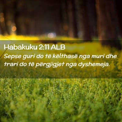 Picture 02 - Habakuku 2:11 ALB - Sepse guri do të këlthasë nga muri dhe trari - Bible Verse Picture