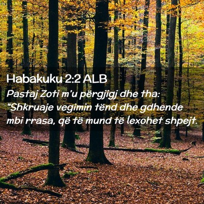 Picture 02 - Habakuku 2:2 ALB - Pastaj Zoti m’u përgjigj dhe tha: 