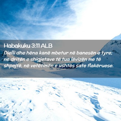 Picture 02 - Habakuku 3:11 ALB - Dielli dhe hëna kanë mbetur në banesën e - Bible Verse Picture