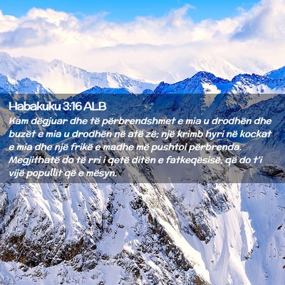 Picture 02 - Habakuku 3:16 ALB - Kam dëgjuar dhe të përbrendshmet e mia u - Bible Verse Picture