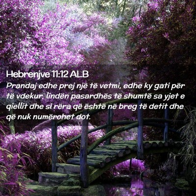 Picture 02 - Hebrenjve 11:12 ALB - Prandaj edhe prej një të vetmi, edhe ky gati - Bible Verse Picture
