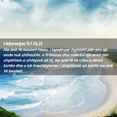 Picture 02 - Hebrenjve 11:7 ALB - Me anë të besimit Noeu, i lajmëruar hyjnisht - Bible Verse Picture