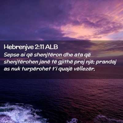 Picture 02 - Hebrenjve 2:11 ALB - Sepse ai që shenjtëron dhe ata që - Bible Verse Picture