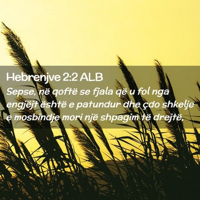 Picture 02 - Hebrenjve 2:2 ALB - Sepse, në qoftë se fjala që u fol nga engjëjt - Bible Verse Picture
