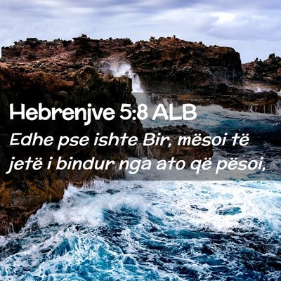 Picture 02 - Hebrenjve 5:8 ALB - Edhe pse ishte Bir, mësoi të jetë i bindur nga - Bible Verse Picture