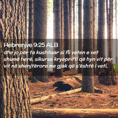 Picture 02 - Hebrenjve 9:25 ALB - dhe jo për ta kushtuar si fli veten e vet shumë - Bible Verse Picture