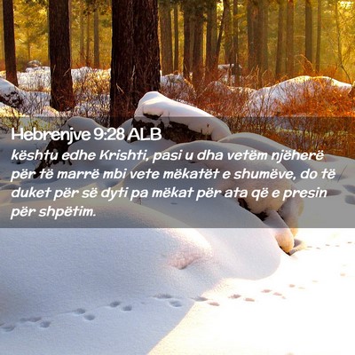 Picture 02 - Hebrenjve 9:28 ALB - kështu edhe Krishti, pasi u dha vetëm njëherë - Bible Verse Picture