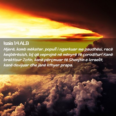 Picture 02 - Isaia 1:4 ALB - Mjerë, komb mëkatar, popull i ngarkuar me - Bible Verse Picture