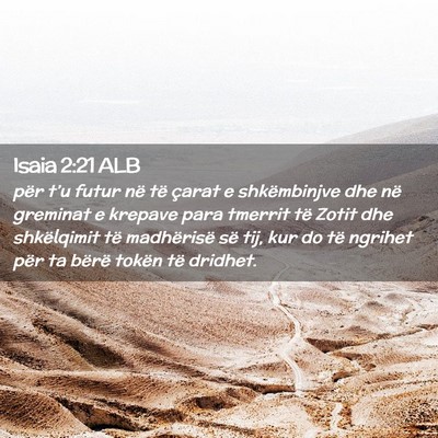 Picture 02 - Isaia 2:21 ALB - për t’u futur në të çarat e shkëmbinjve - Bible Verse Picture