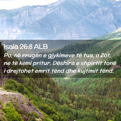 Picture 02 - Isaia 26:8 ALB - Po, në rrugën e gjykimeve të tua, o Zot, ne - Bible Verse Picture