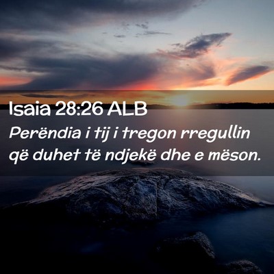 Picture 02 - Isaia 28:26 ALB - Perëndia i tij i tregon rregullin që duhet të - Bible Verse Picture