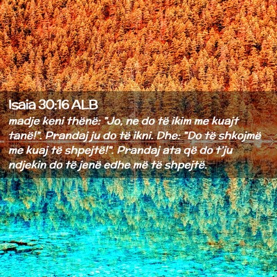 Picture 02 - Isaia 30:16 ALB - madje keni thënë: 
