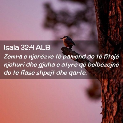 Picture 02 - Isaia 32:4 ALB - Zemra e njerëzve të pamend do të fitojë - Bible Verse Picture