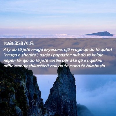 Picture 02 - Isaia 35:8 ALB - Aty do të jetë rruga kryesore, një rrugë që - Bible Verse Picture