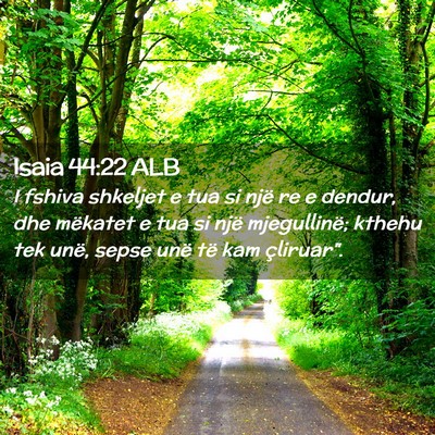 Picture 02 - Isaia 44:22 ALB - I fshiva shkeljet e tua si një re e dendur, dhe - Bible Verse Picture