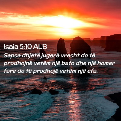 Picture 02 - Isaia 5:10 ALB - Sepse dhjetë jugerë vresht do të prodhojnë - Bible Verse Picture