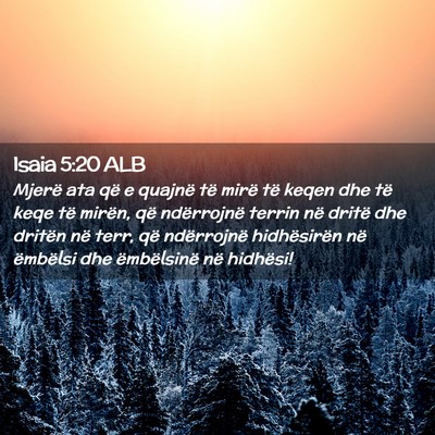 Picture 02 - Isaia 5:20 ALB - Mjerë ata që e quajnë të mirë të keqen dhe - Bible Verse Picture