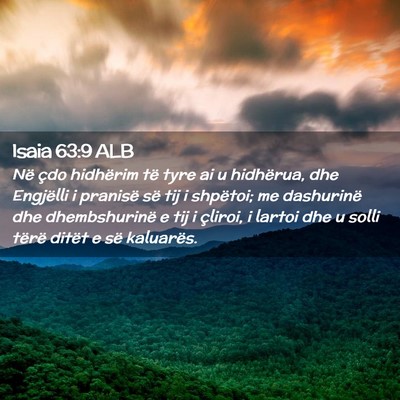 Picture 02 - Isaia 63:9 ALB - Në çdo hidhërim të tyre ai u hidhërua, dhe - Bible Verse Picture