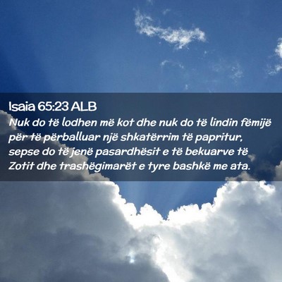 Picture 02 - Isaia 65:23 ALB - Nuk do të lodhen më kot dhe nuk do të lindin - Bible Verse Picture